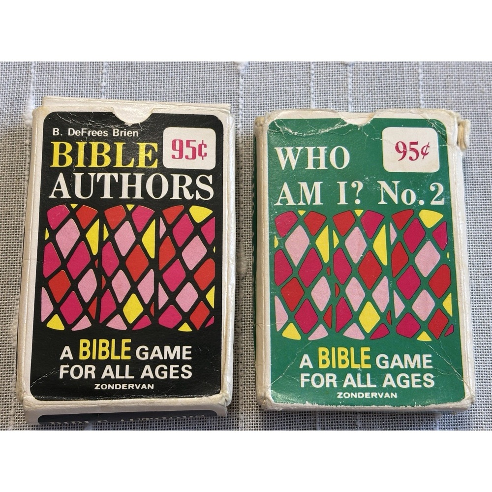 Vintage 1960s Zondervan Bible Authors & What Am I? Bible Card Game For All Ages
